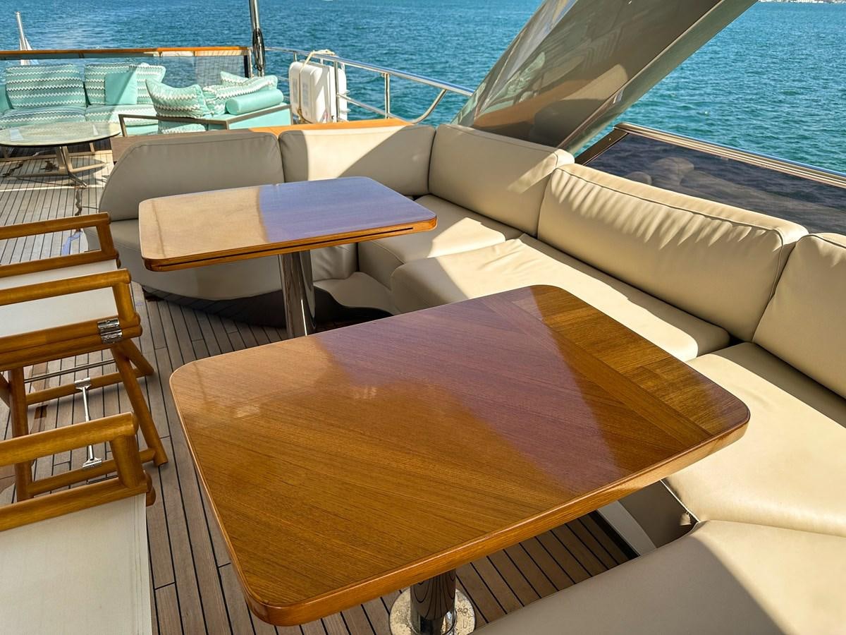 a table on a boat aboard AHAVA Yacht for Sale