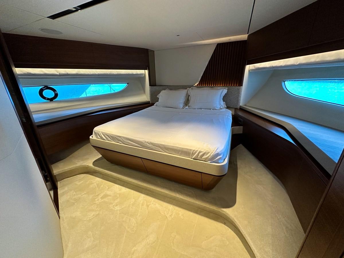 a bed in a room aboard AHAVA Yacht for Sale