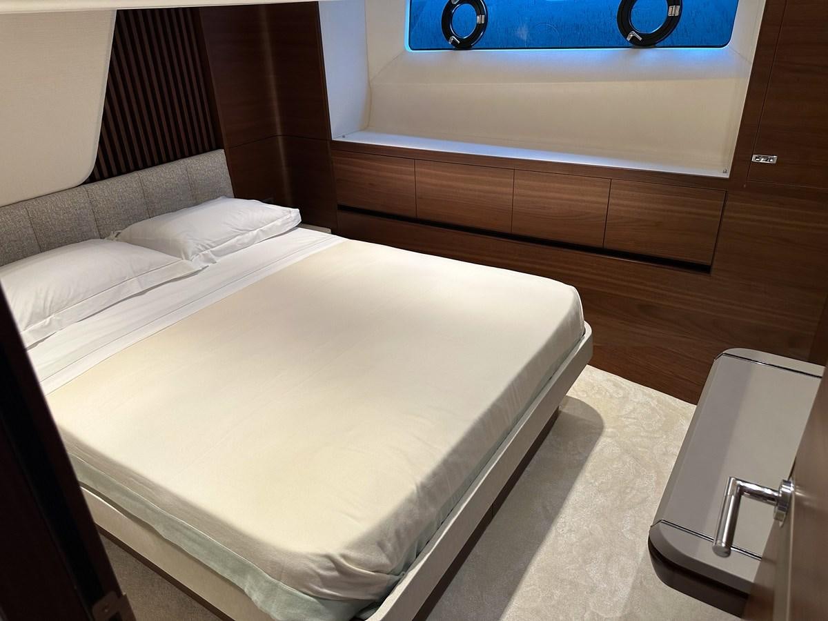 a bed in a room aboard AHAVA Yacht for Sale