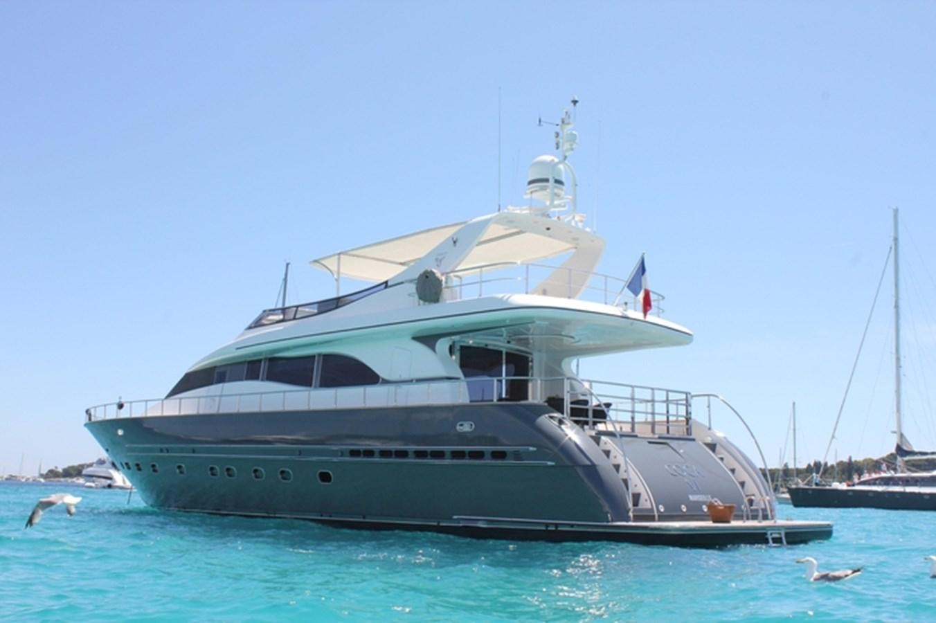 a large boat in the water aboard COCA VI Yacht for Sale