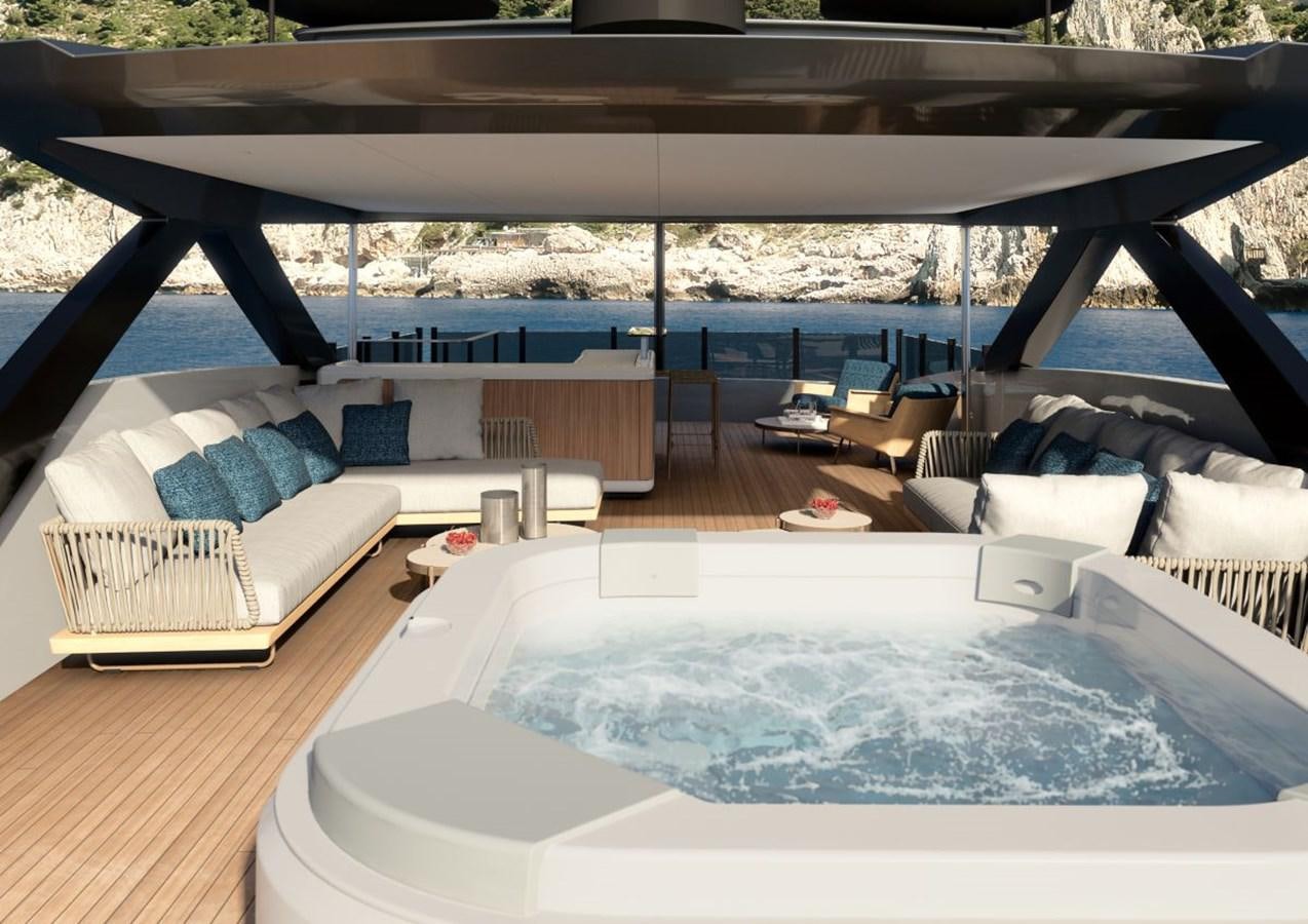 a large swimming pool aboard HORIZON Yacht for Sale