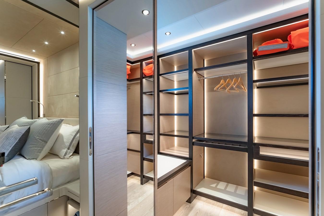 a room with shelves and a shelf aboard SONG OF SONGS Yacht for Sale