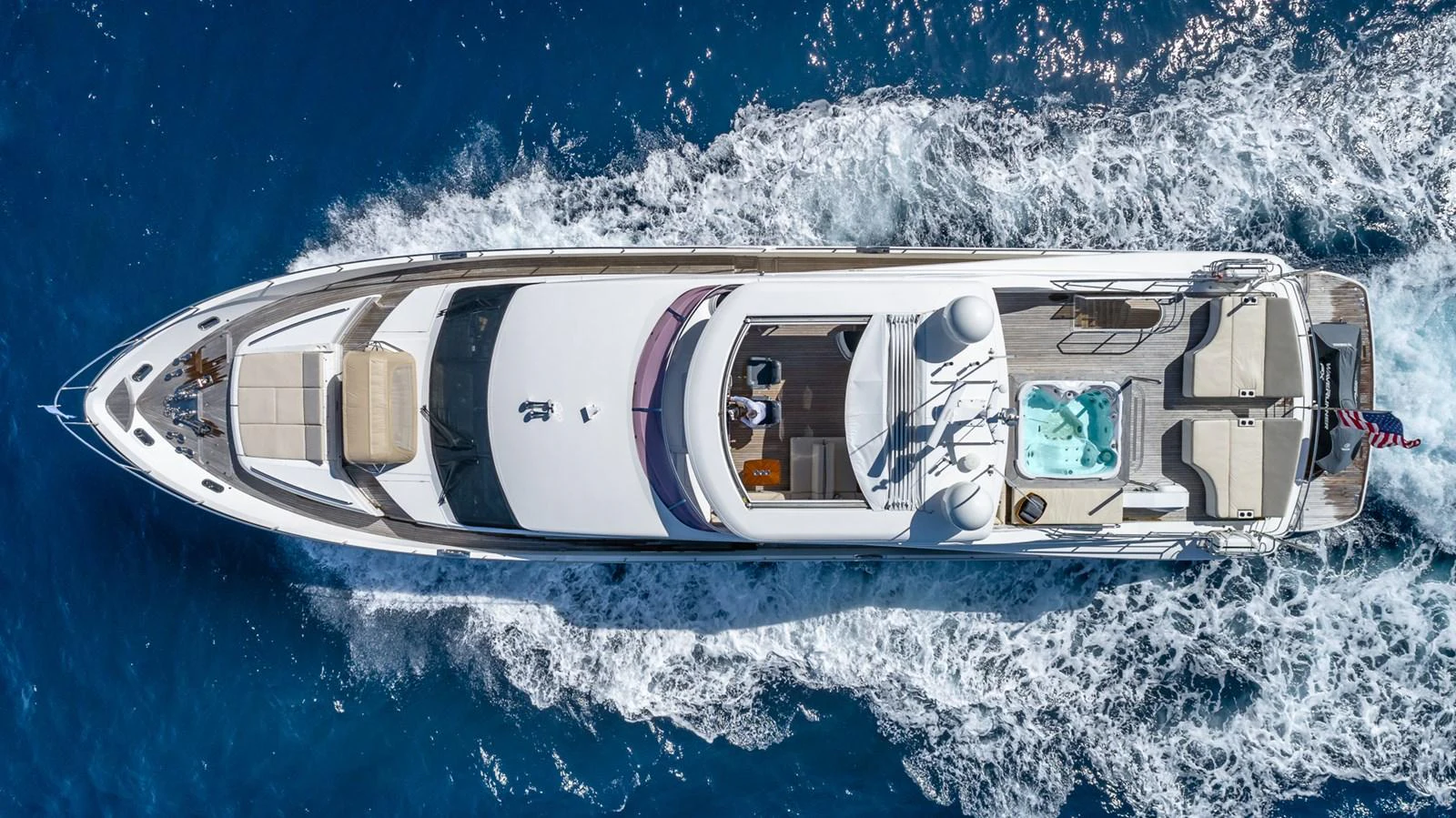 a high angle view of a boat aboard LADY COPE Yacht for Sale