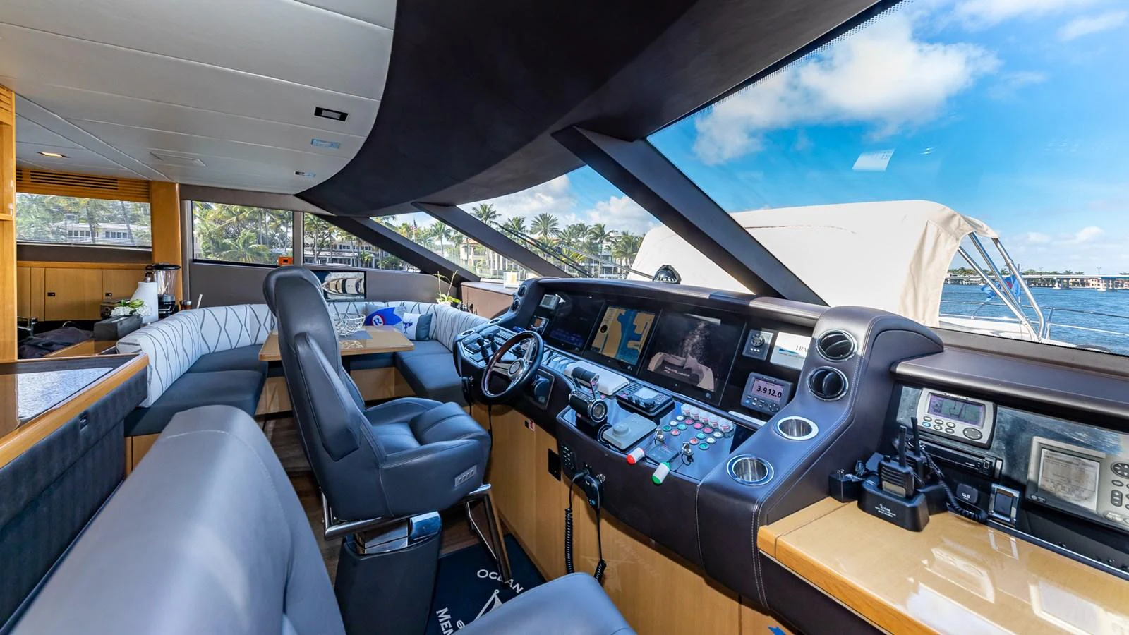 inside of a car aboard LADY COPE Yacht for Sale