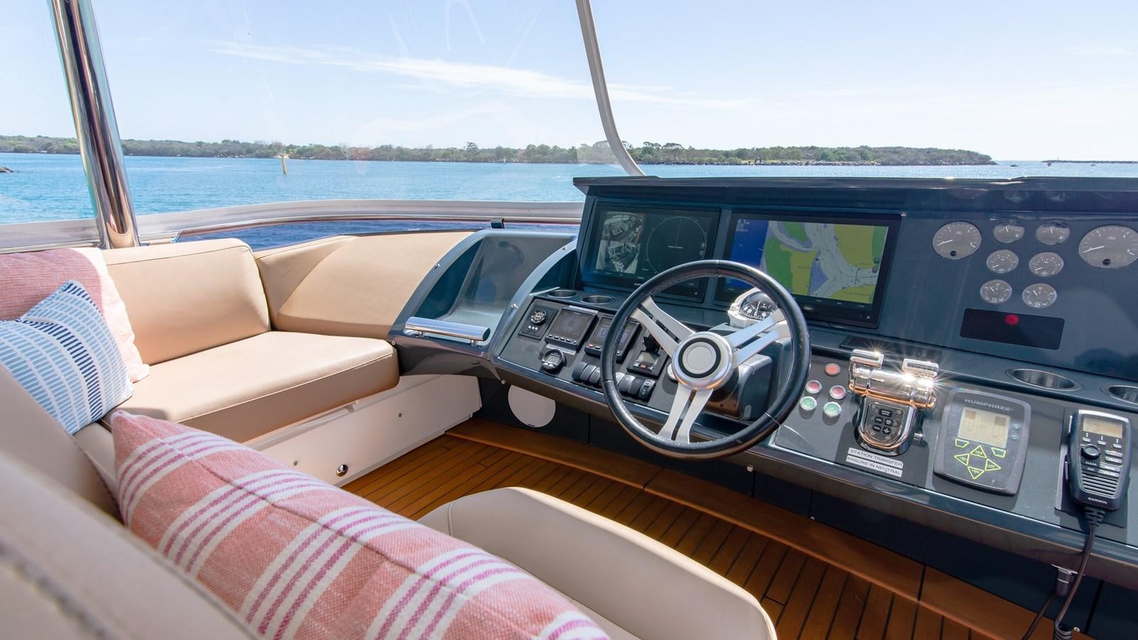 the inside of a car aboard SEA WOLF Yacht for Sale