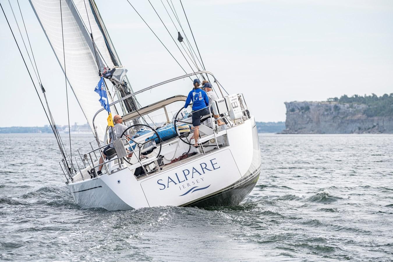 a man sailing on a boat aboard SALPARE Yacht for Sale