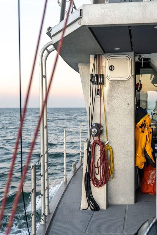 a boat with ropes on the deck aboard COCHISE Yacht for Sale