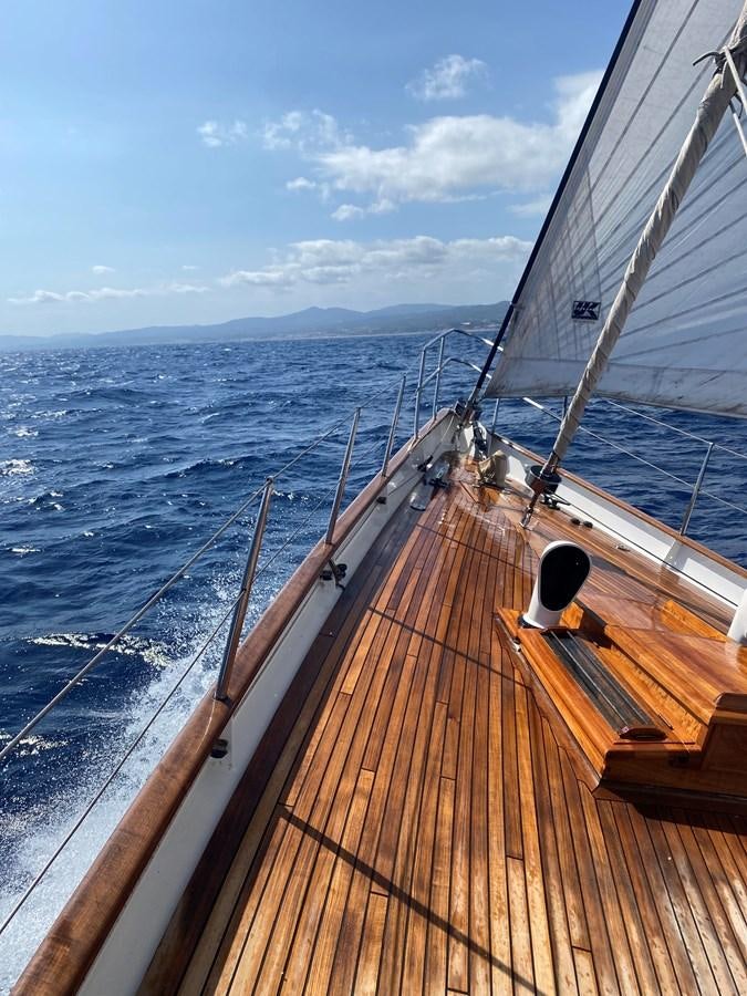 a deck on a boat aboard KIM Yacht for Sale