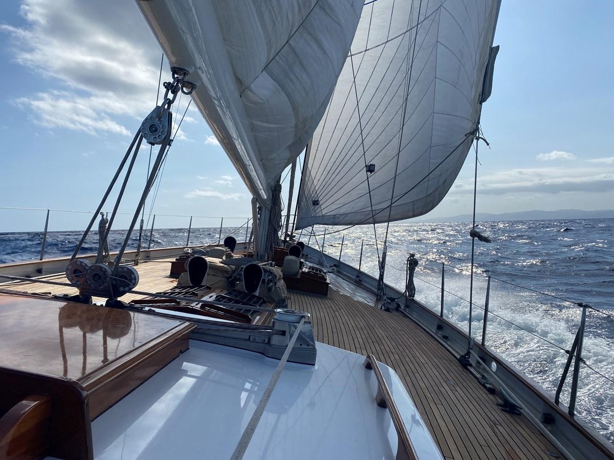 a sailboat on the water aboard KIM Yacht for Sale