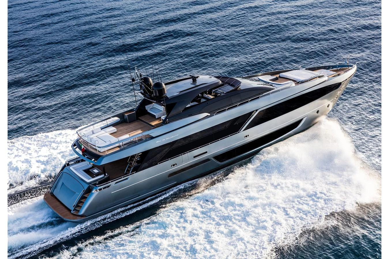 a boat on the water aboard RIVA 110/27 DOLCEVITA Yacht for Sale