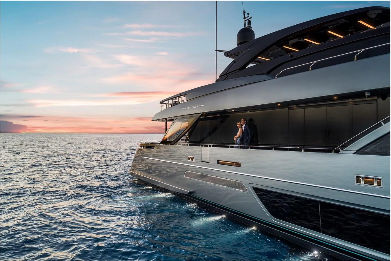 a boat on the water aboard RIVA 110/27 DOLCEVITA Yacht for Sale