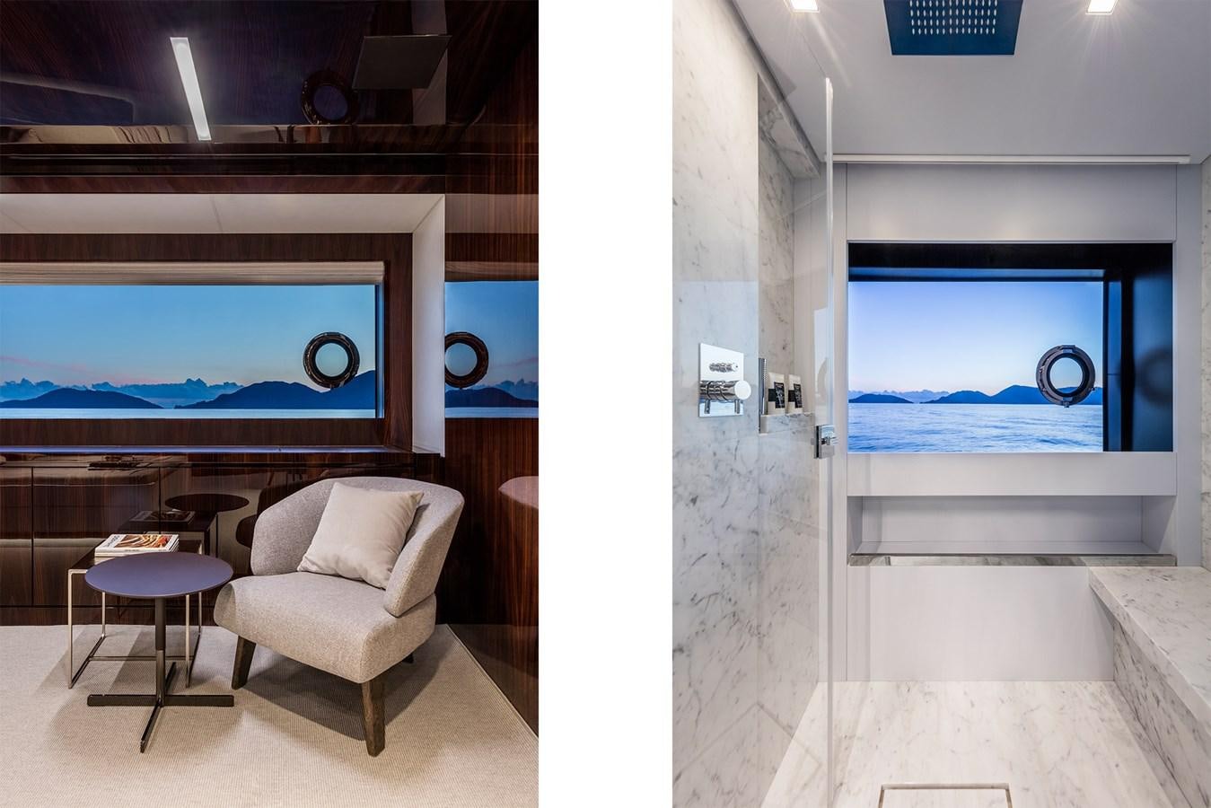 a room with a couch and a television aboard PERRI BEACH Yacht for Sale