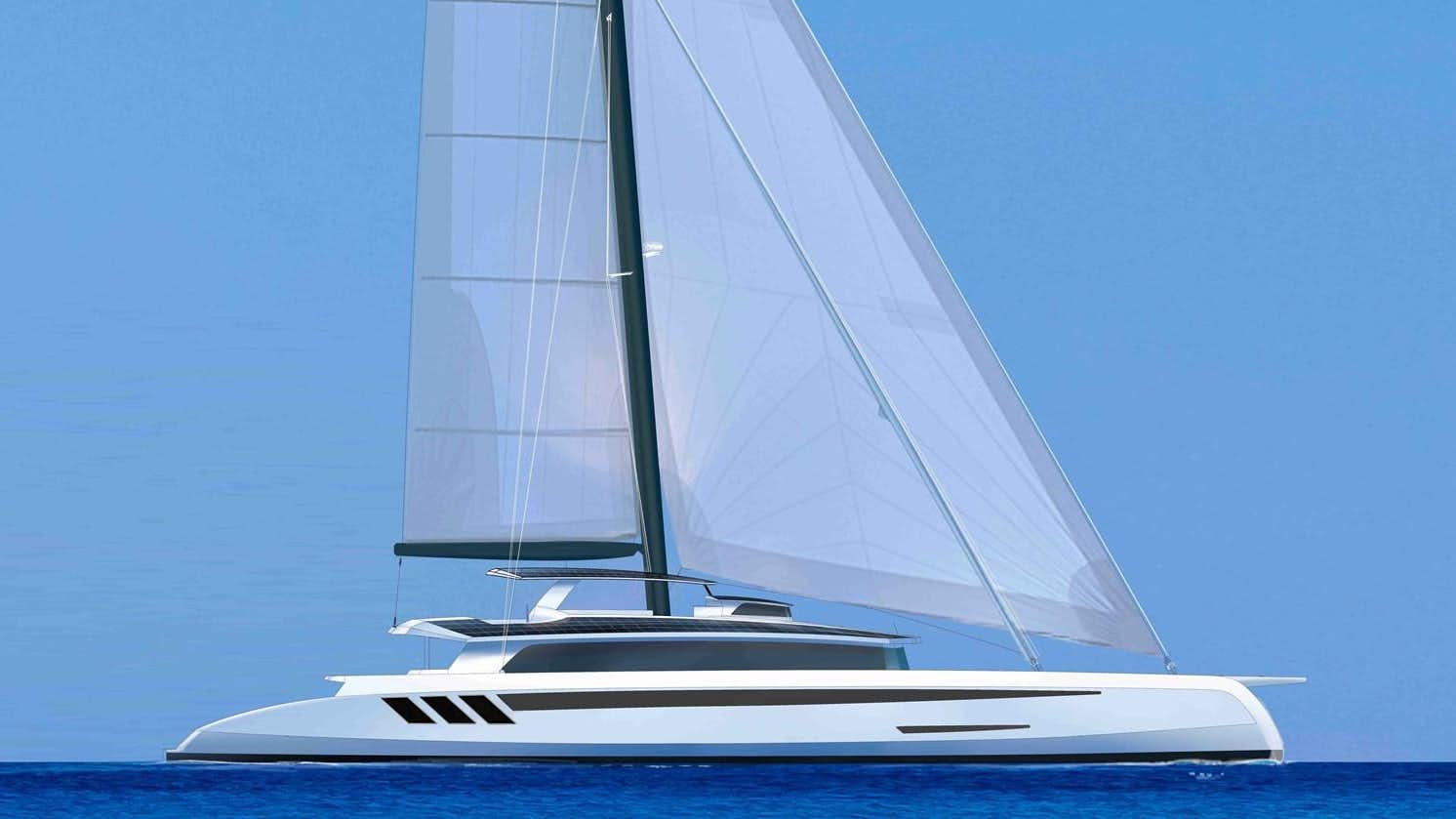 a white boat in the water aboard ECO YACHT 145' Yacht for Sale