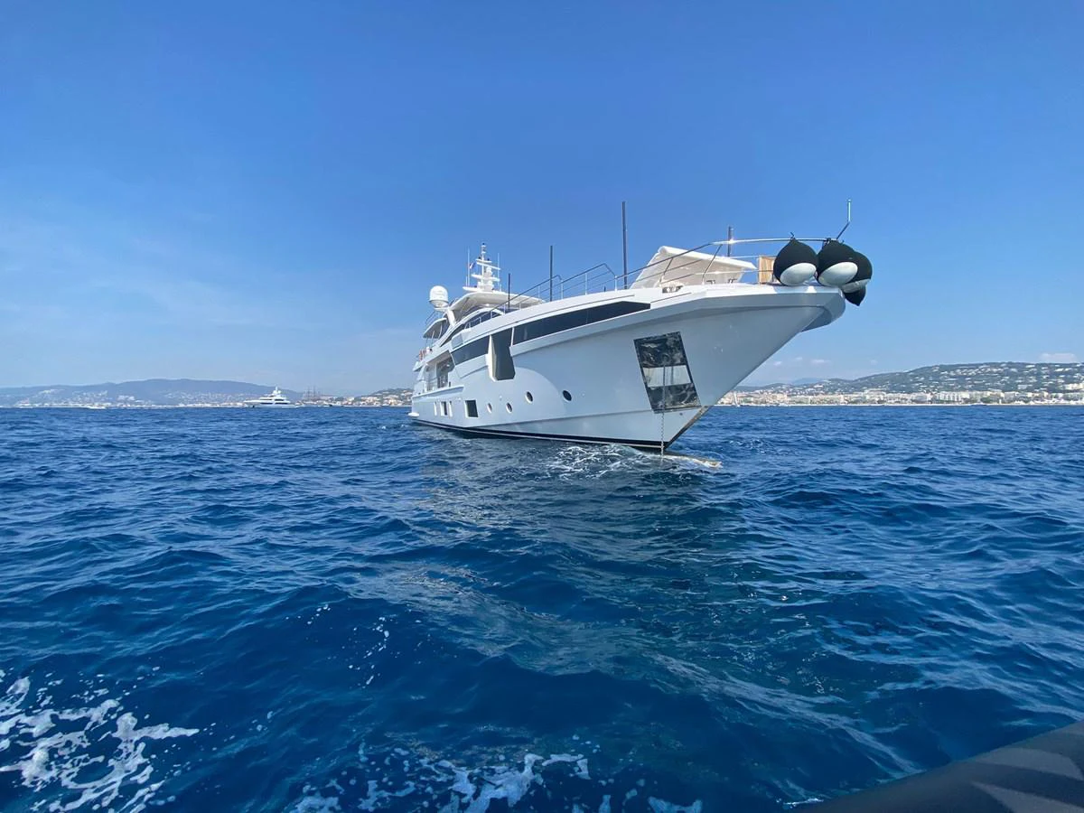 a boat in the water aboard R.DARENBEN Yacht for Sale