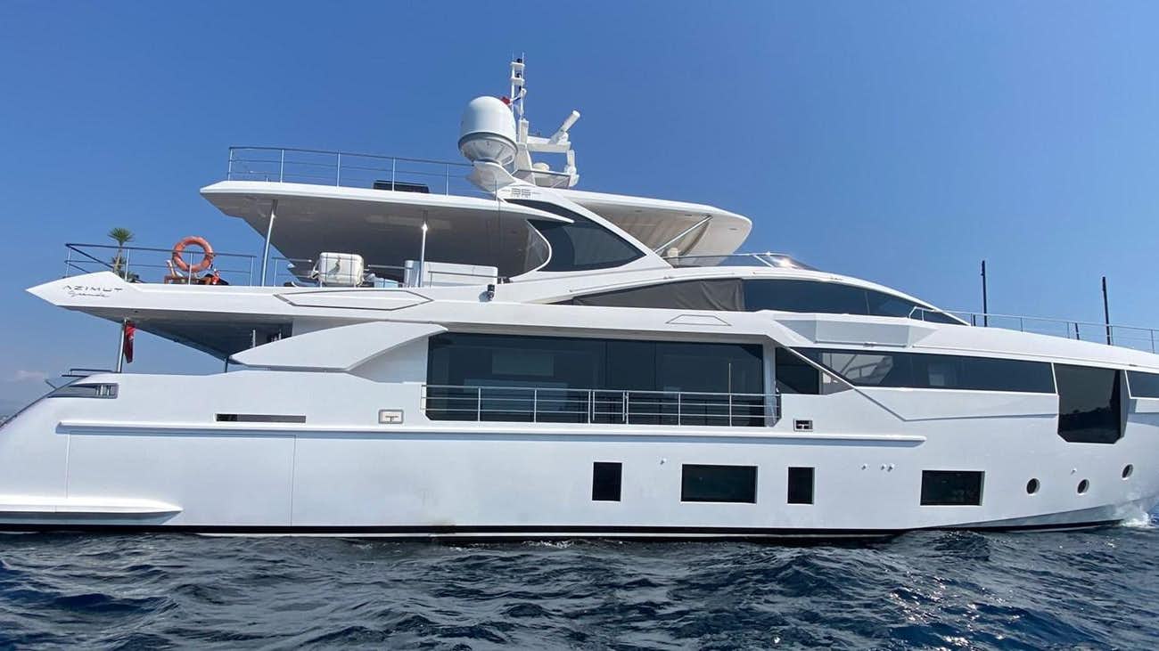 a white yacht in the water aboard GOLDEN LIFE Yacht for Sale
