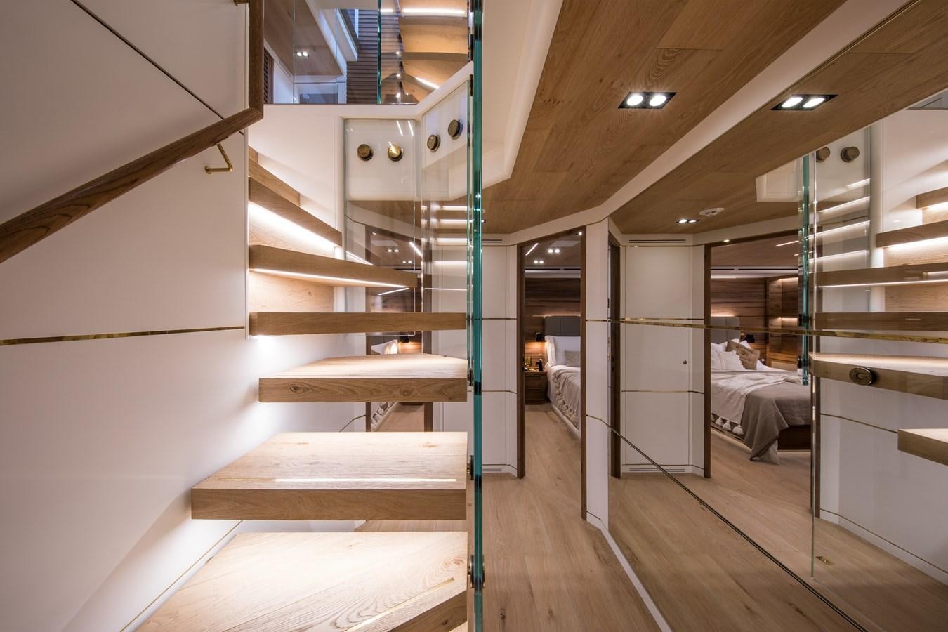 a room with bunk beds aboard SABAI Yacht for Sale