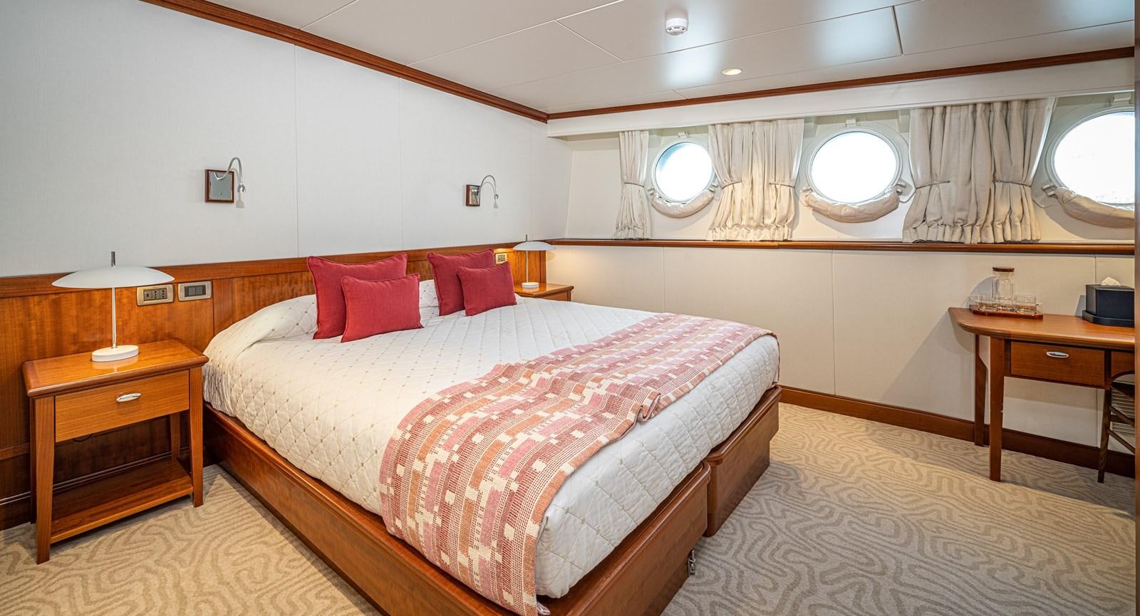 a room with two beds aboard ASTERIA Yacht for Charter