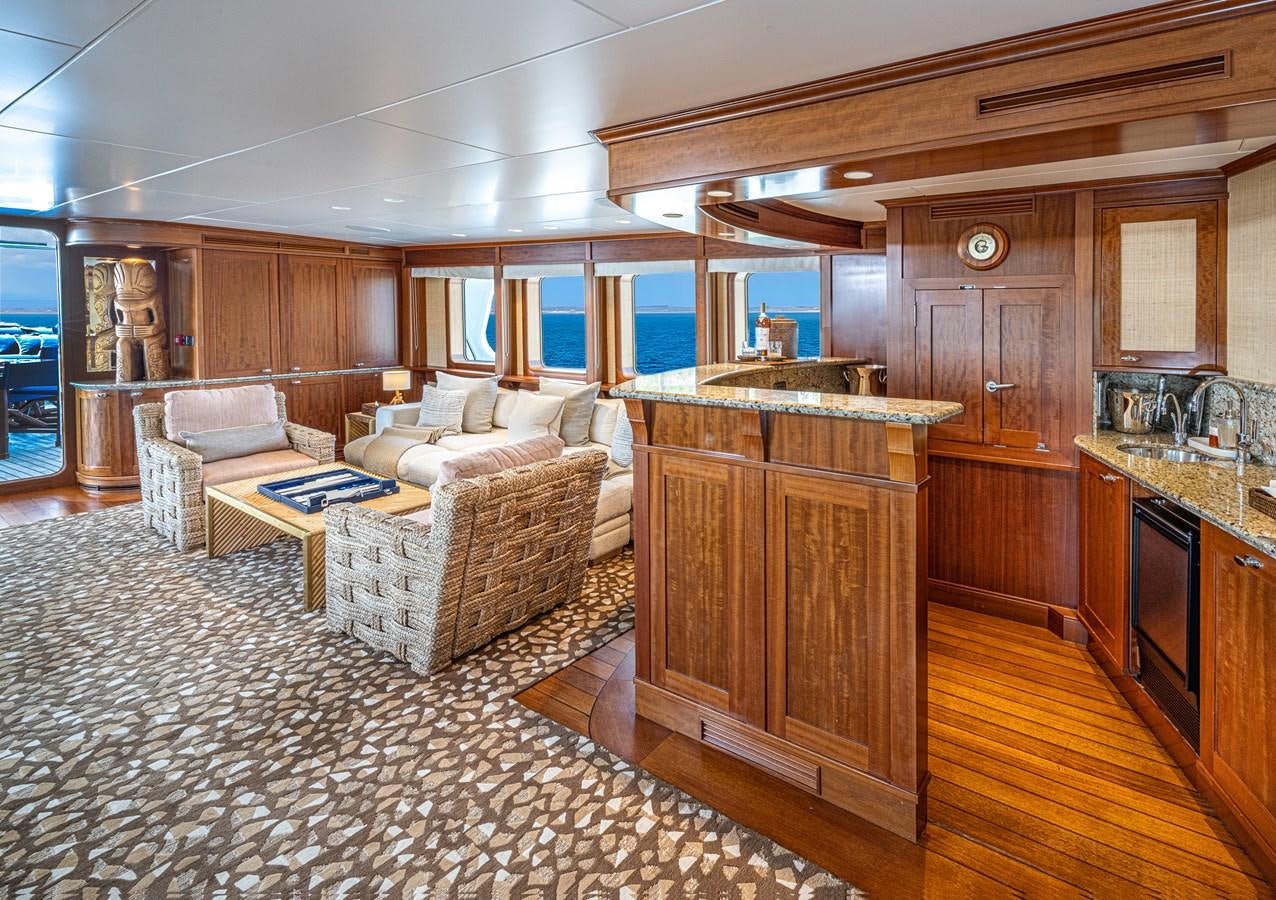 a large kitchen and living room aboard ASTERIA Yacht for Charter