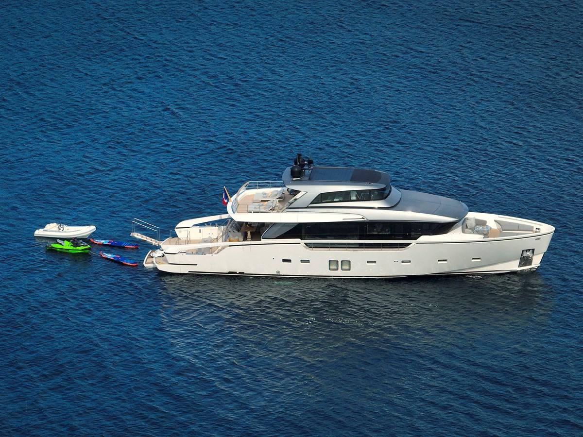 a white yacht in the water aboard OCEAN 6 Yacht for Sale
