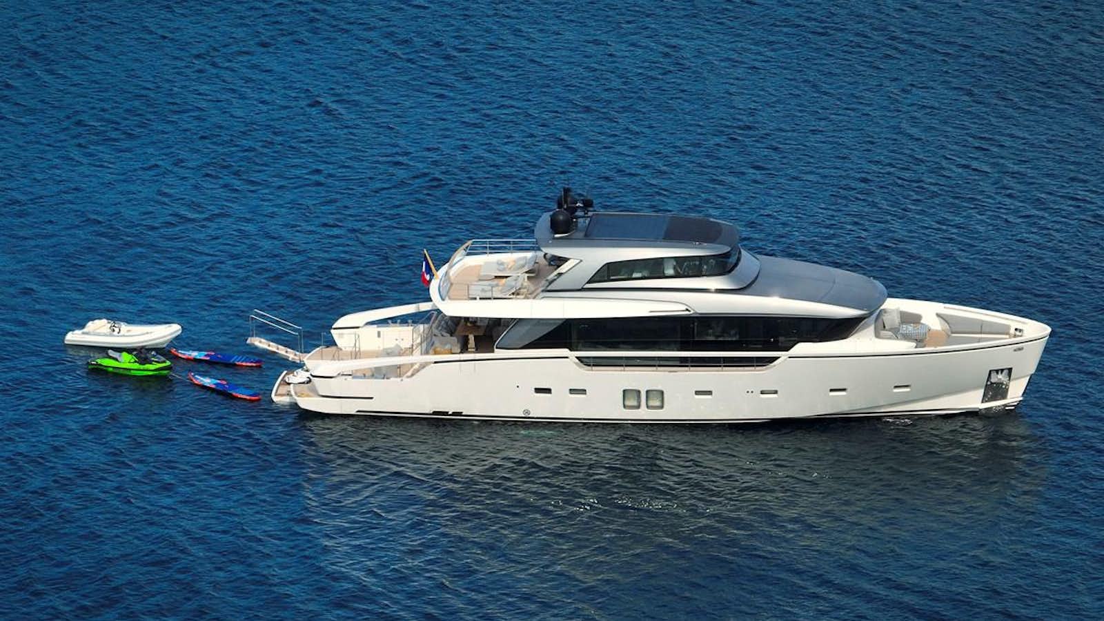 a white yacht in the water aboard OCEAN 6 Yacht for Sale