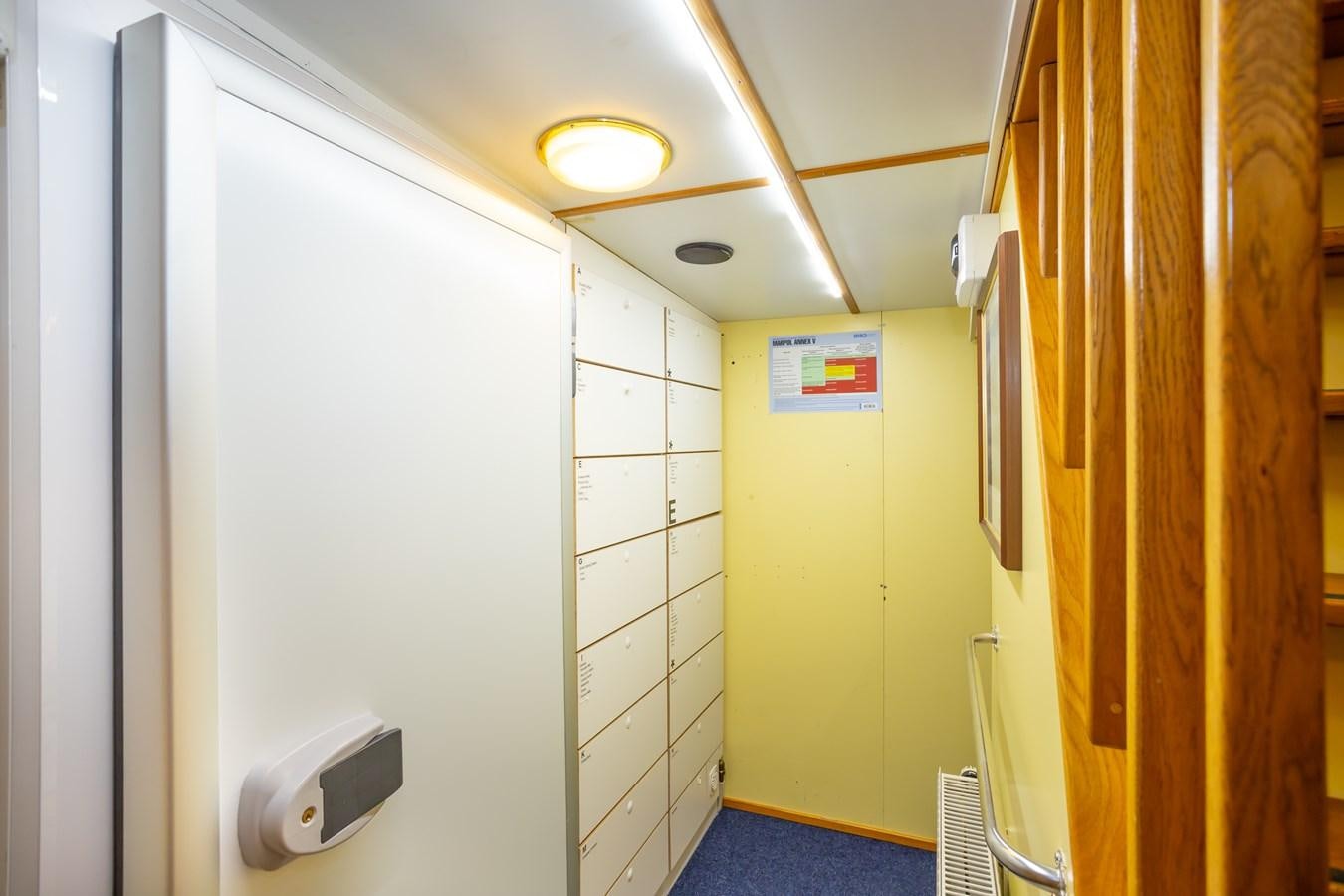 a hallway with a door and a heater aboard ASTRA Yacht for Sale