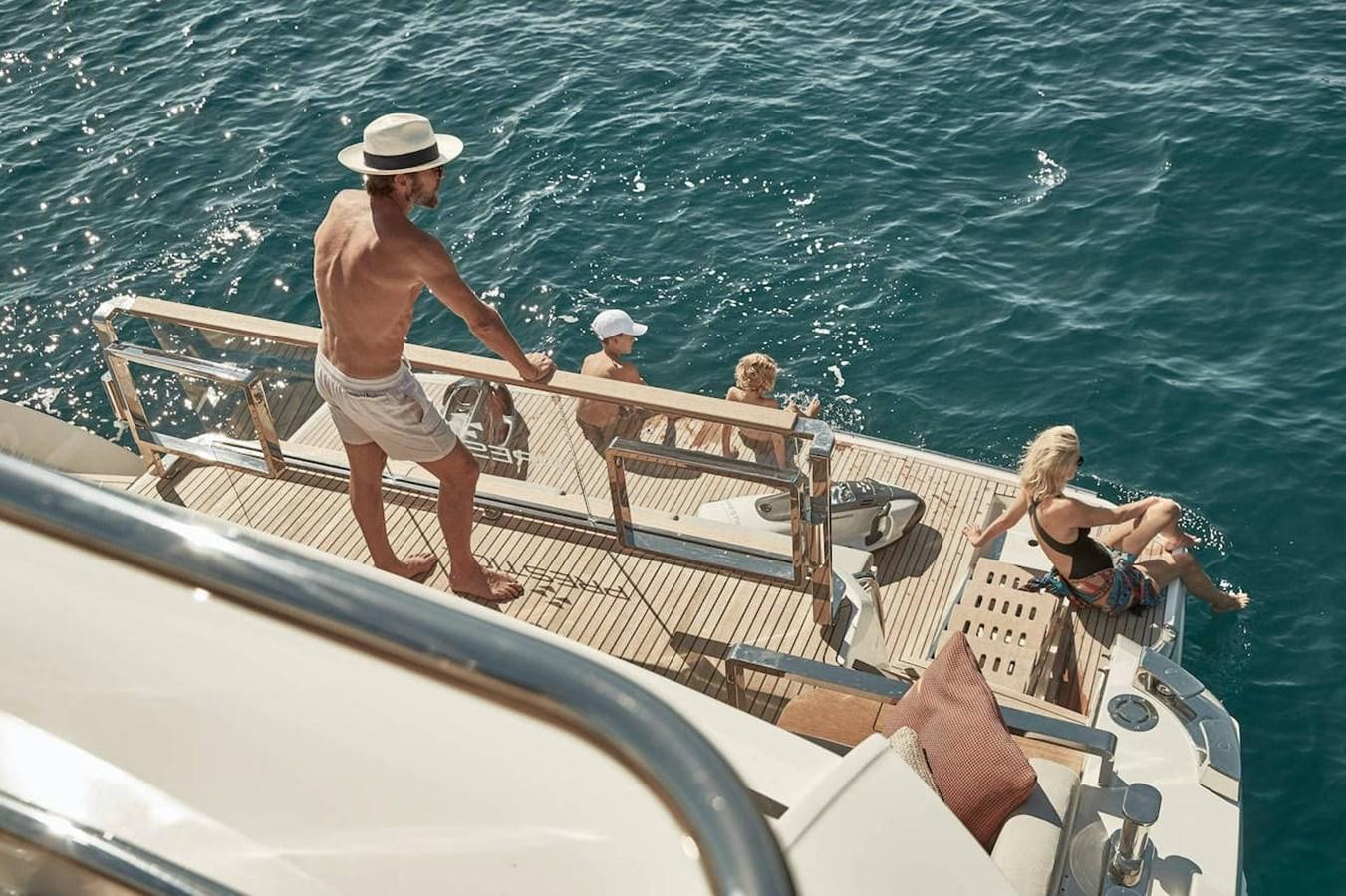 a group of people on a boat aboard ROCKSTAR Yacht for Sale
