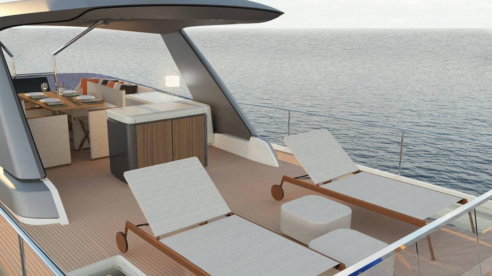 a boat on a deck aboard ROCKSTAR Yacht for Sale