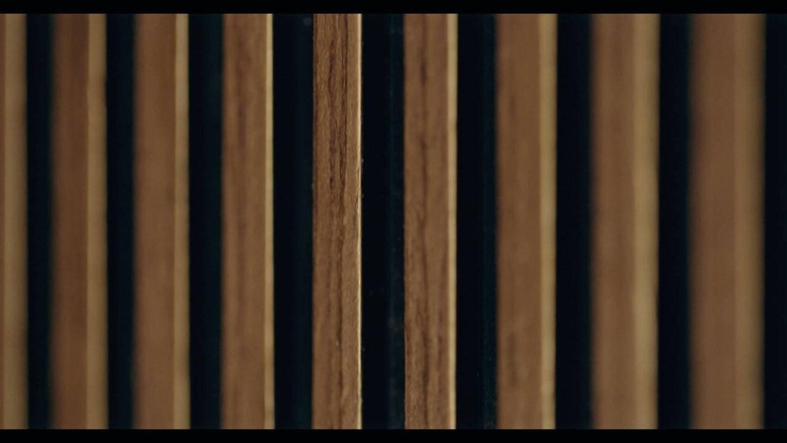 a black and yellow striped background aboard ROCKSTAR Yacht for Sale