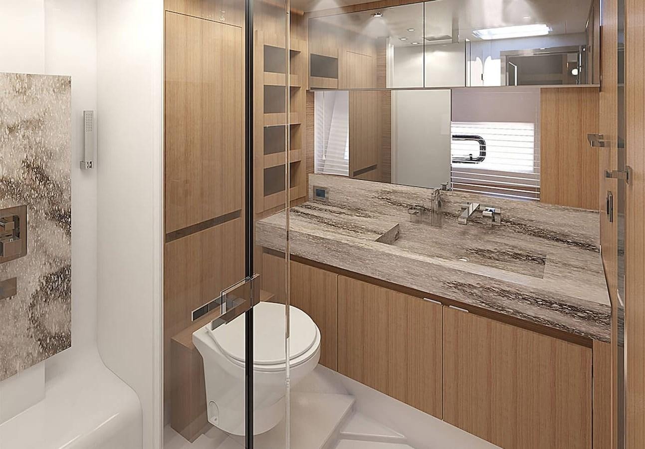 a bathroom with a sink and a toilet aboard ROCKSTAR Yacht for Sale