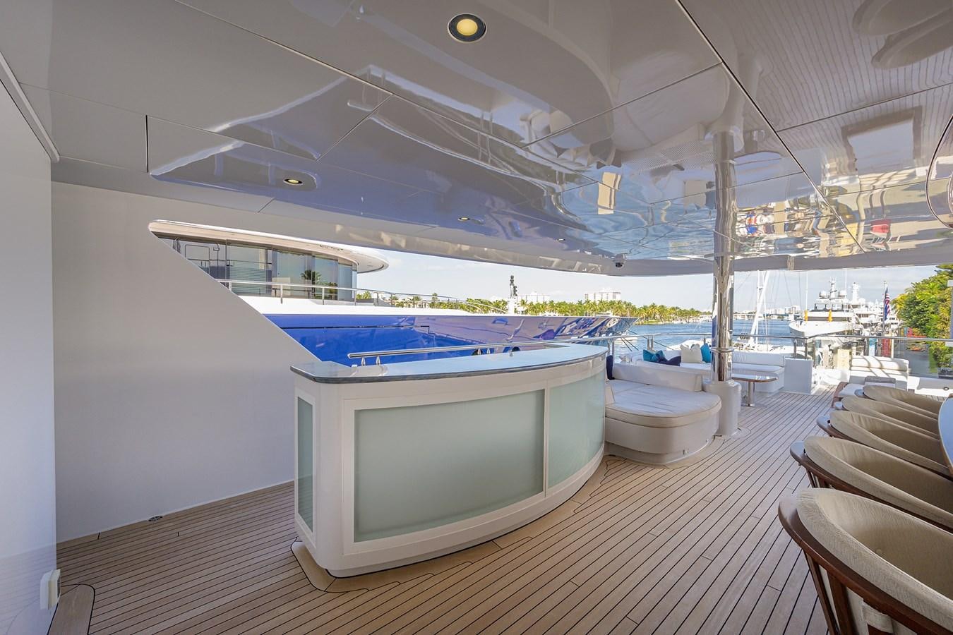 a large room with a pool aboard STARSHIP Yacht for Charter