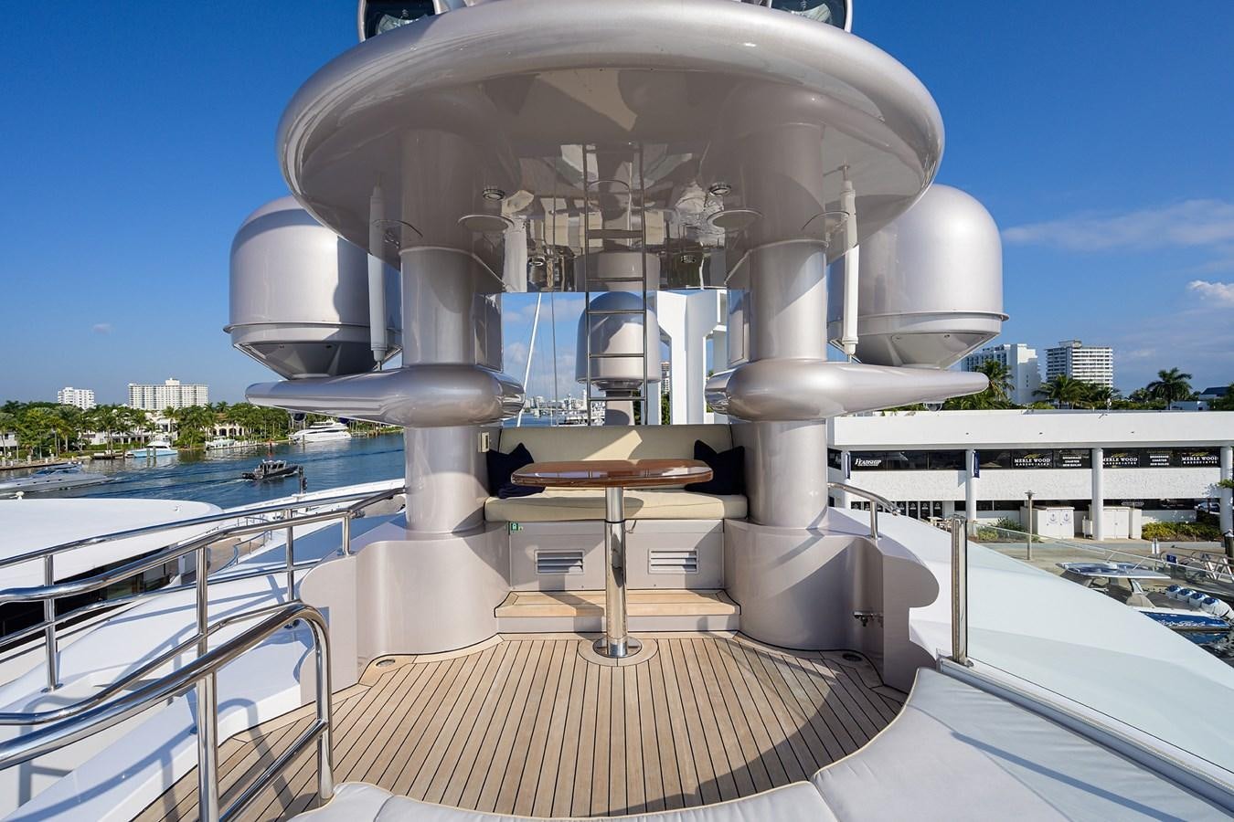 a large white building with a dome aboard STARSHIP Yacht for Charter