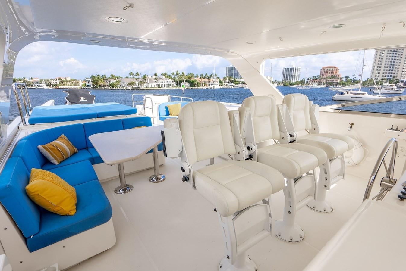 a room with a pool and a view of the city aboard TRUE NORTH Yacht for Sale