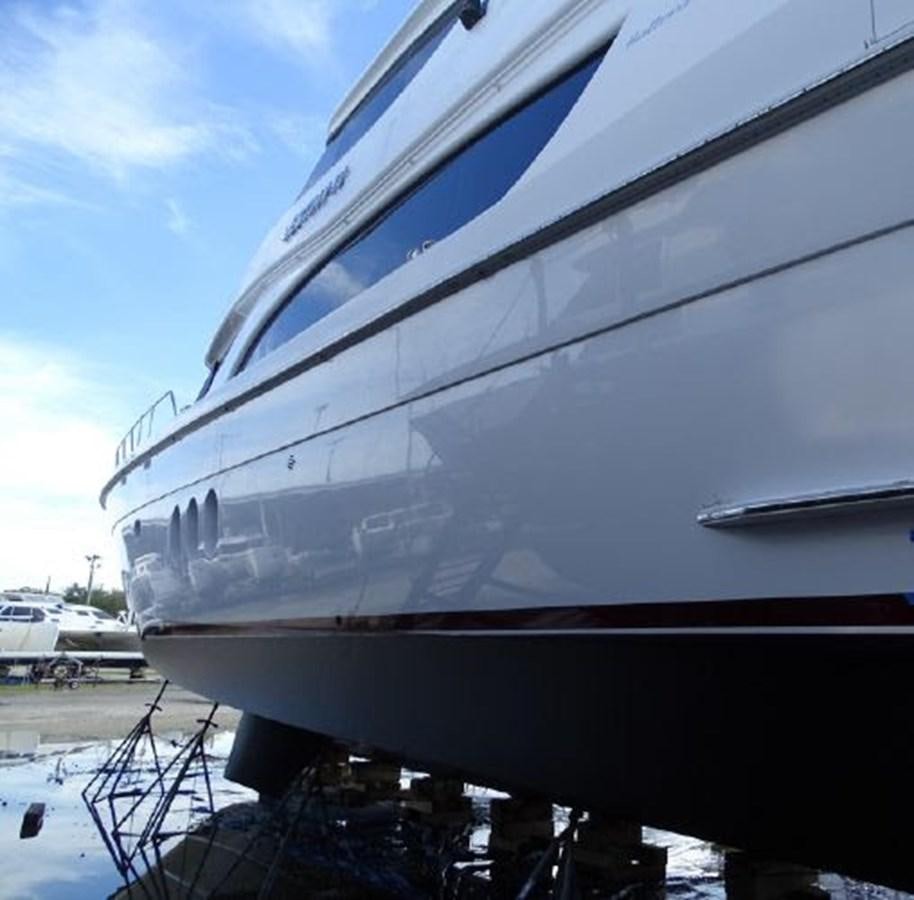 the front of a white boat aboard DESTINI IV Yacht for Sale
