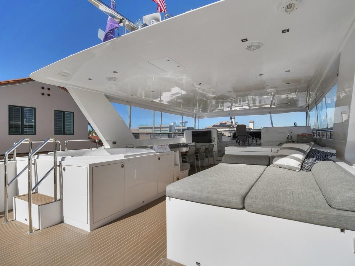 a boat with a deck and a deck aboard SEASEID Yacht for Sale