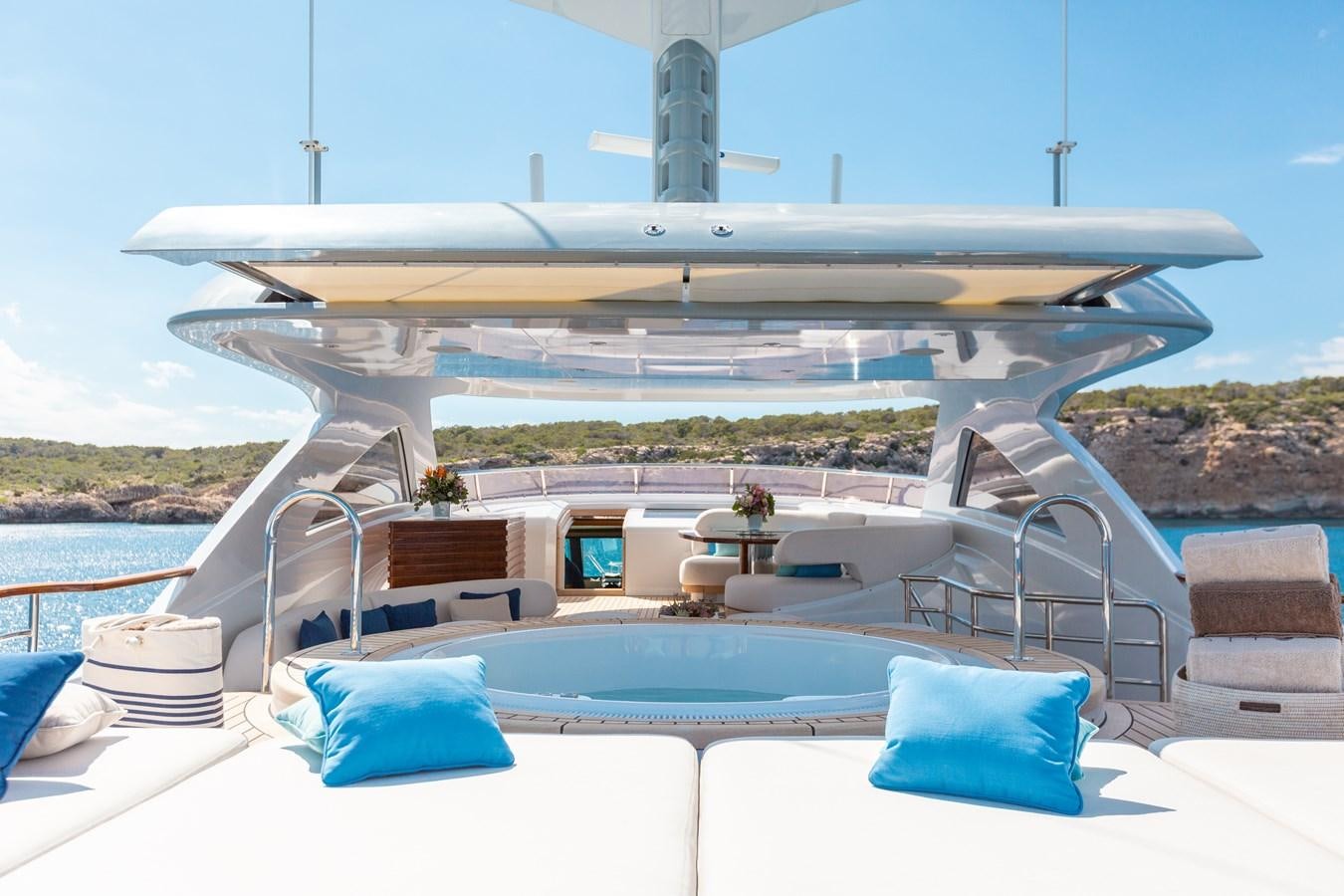 a large white ship docked aboard SOLIS Yacht for Sale