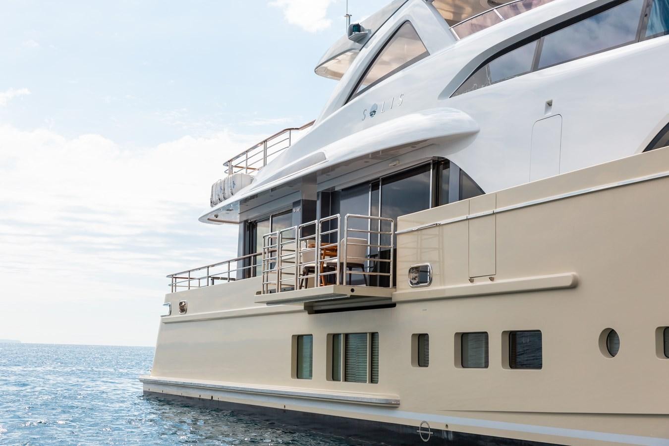 a white yacht on the water aboard SOLIS Yacht for Sale