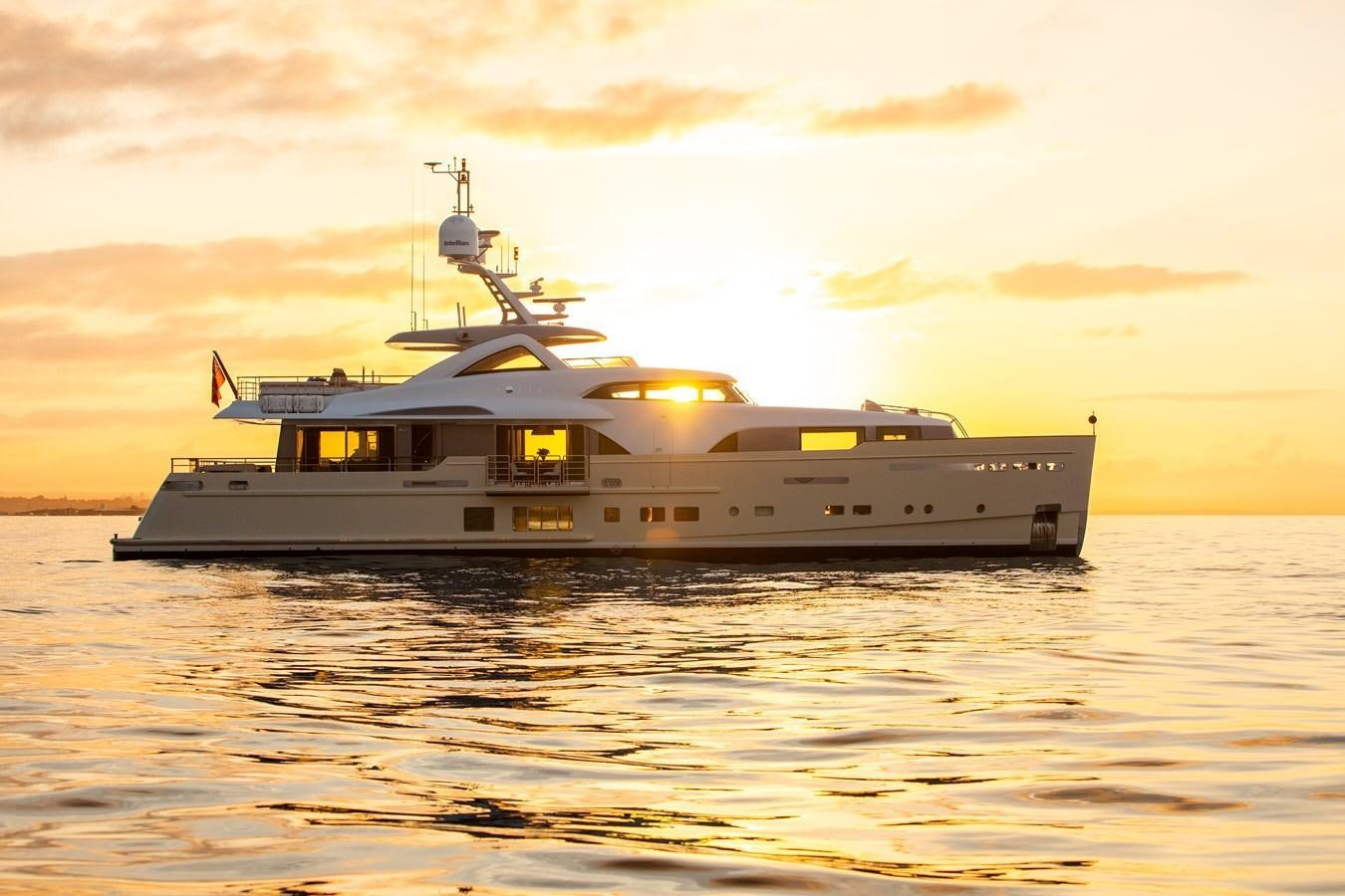a boat in the water aboard SOLIS Yacht for Sale
