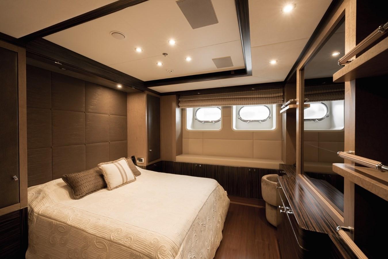a hotel room with a bed aboard BELLE ANNA Yacht for Sale
