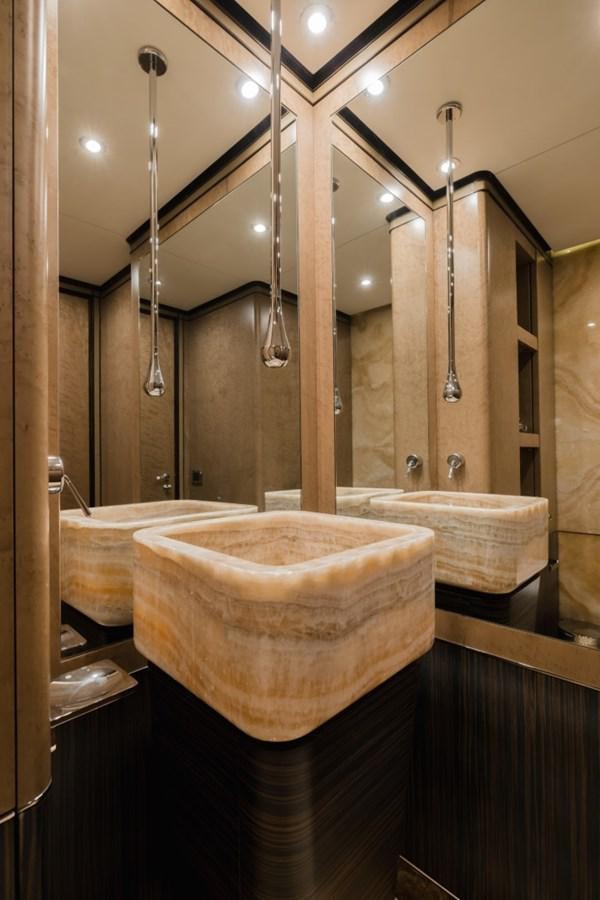 a bathroom with a large tub aboard BELLE ANNA Yacht for Sale