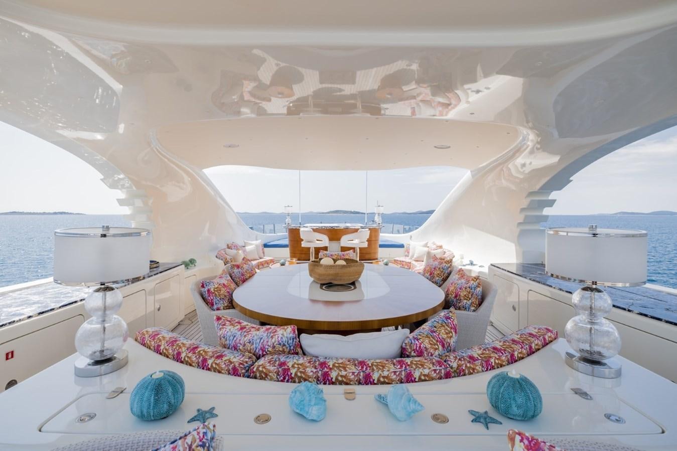 a cake on a table aboard BELLE ANNA Yacht for Sale