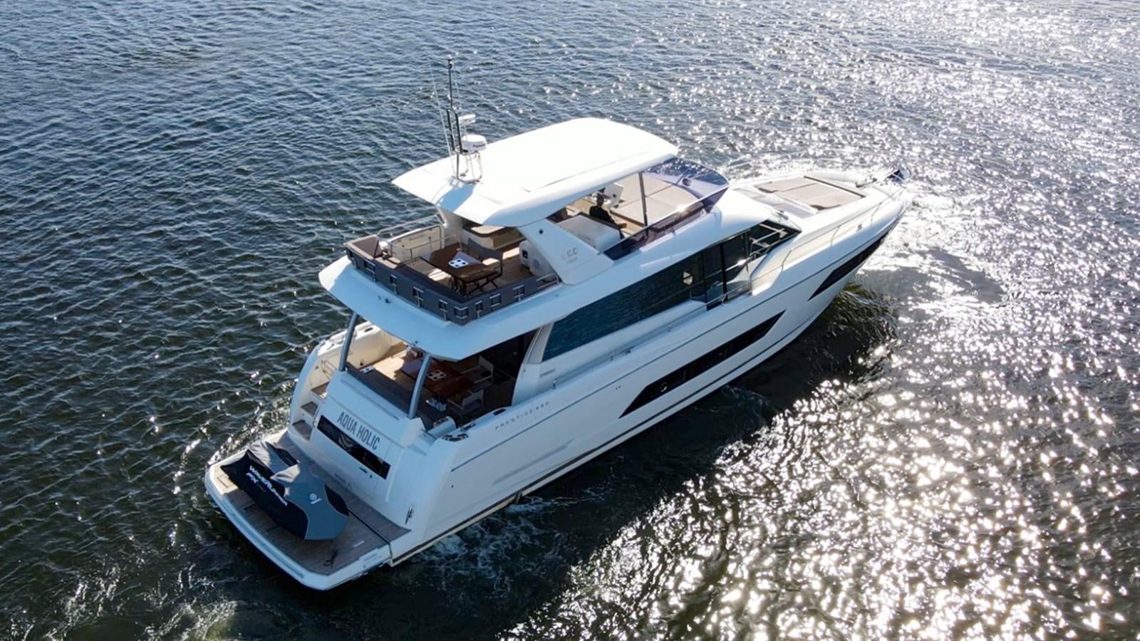 a boat on the water aboard 2017 PRESTIGE 680  Yacht for Sale