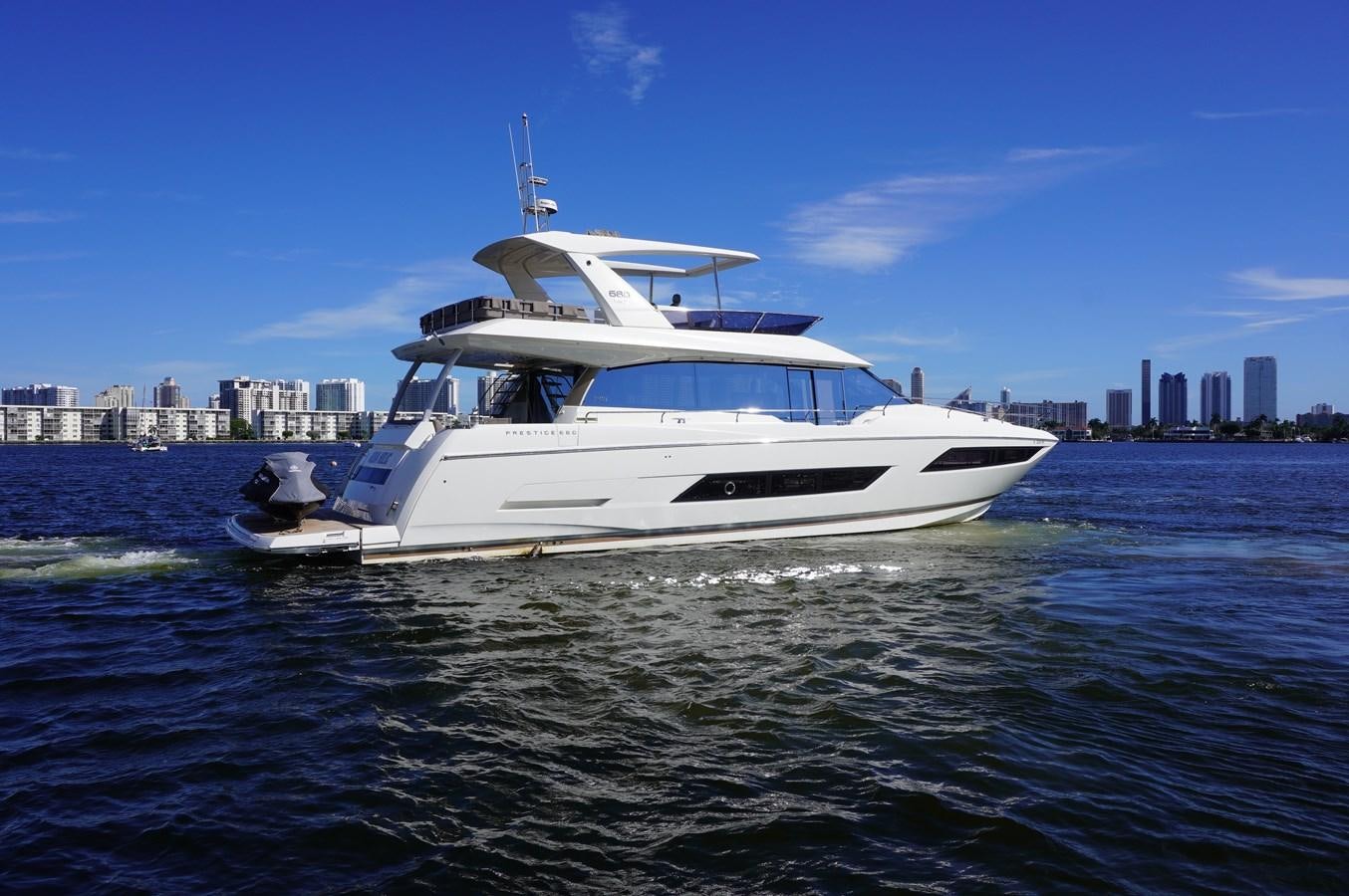 a white yacht in the water aboard 2017 PRESTIGE 680  Yacht for Sale
