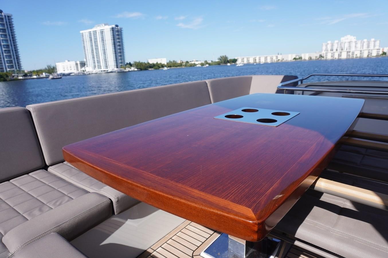 a table on a boat aboard 2017 PRESTIGE 680  Yacht for Sale