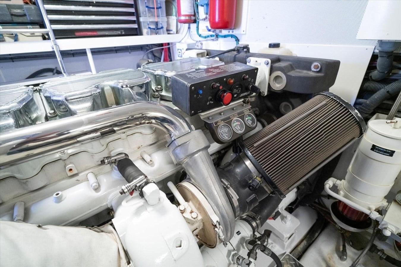 a close-up of a car engine aboard GOLDEN LADY Yacht for Sale