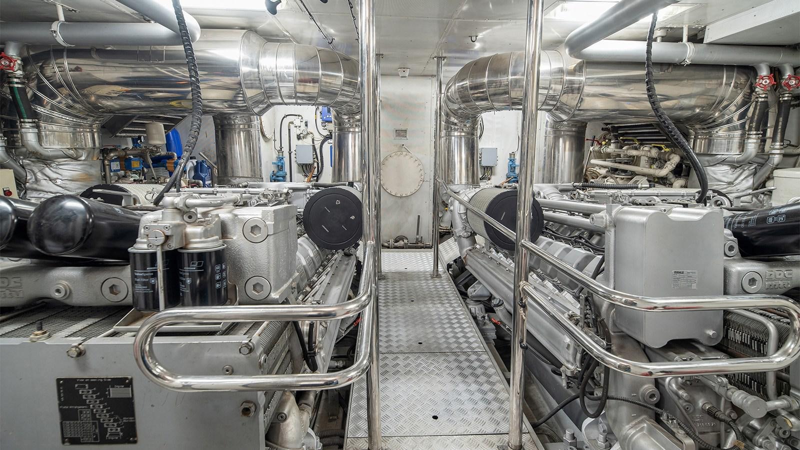 a room with machinery aboard DIAMARE Yacht for Sale