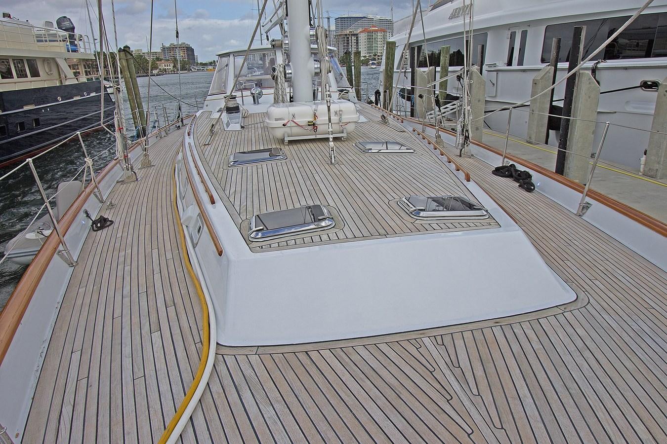 a large ship on a dock aboard EAGLES NEST Yacht for Sale