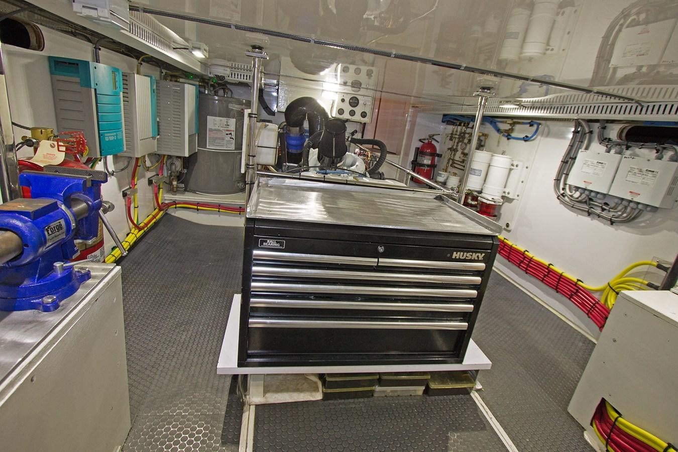 a large industrial machine aboard EAGLES NEST Yacht for Sale