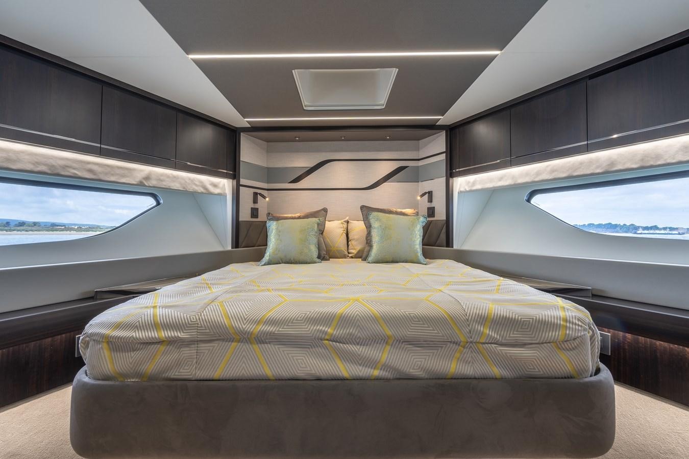 a bed in a train aboard 75 SPORT YACHT Yacht for Sale