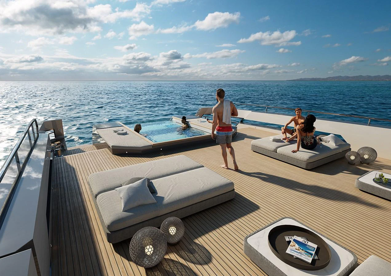 a group of people on a boat aboard COLUMBUS CROSSOVER 42/01 Yacht for Sale