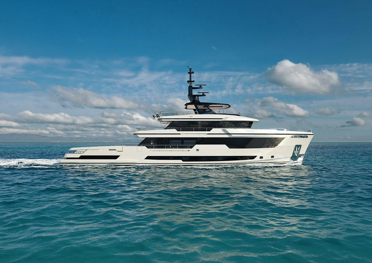 a white yacht in the ocean aboard COLUMBUS CROSSOVER 42/01 Yacht for Sale